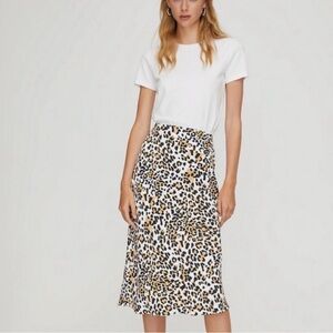 Aritzia Animal Print Midi Skirt - Black, Brown, and Cream